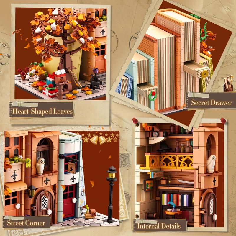 1488PCS BookNook Kit – Bookend Building Blocks & Miniature Shelf Insert