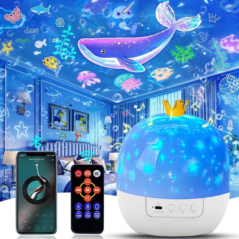 21-in-1 Galaxy Star Projector: Bluetooth Speaker, Timer & Remote for Room Decor