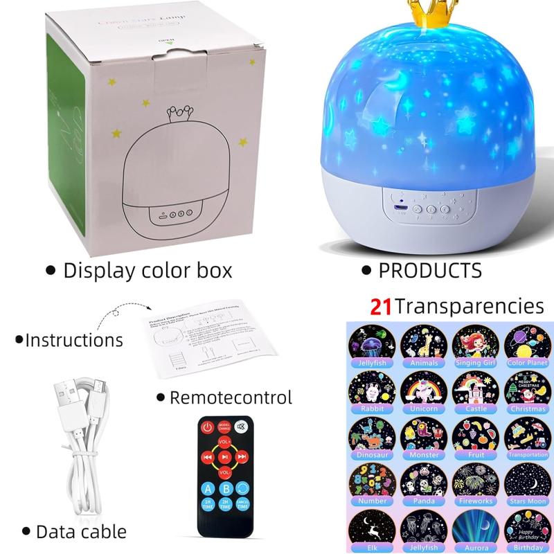 21-in-1 Galaxy Star Projector: Bluetooth Speaker, Timer & Remote for Room Decor