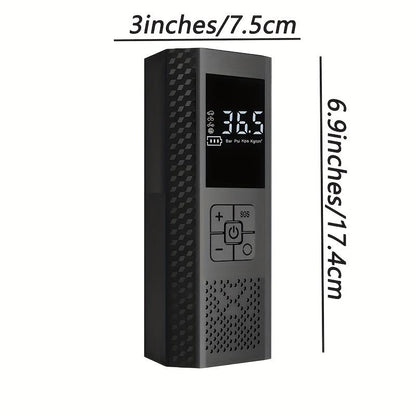 Wireless 150PSI air pump: Digital gauge, LED light, and USB charge. (10 words)