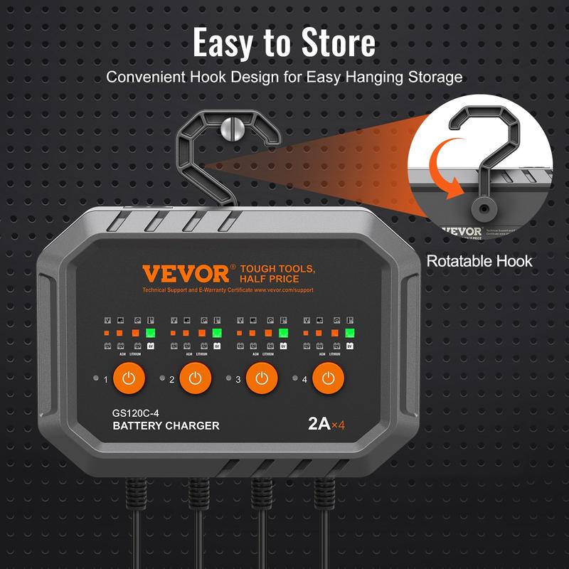 VEVOR 8A Smart Charger: Pro maintenance for LiFePO4 and Lead-Acid.