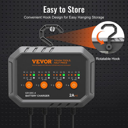 VEVOR 8A Smart Charger: Pro maintenance for LiFePO4 and Lead-Acid.