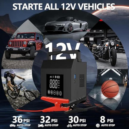 4000A Portable Car Jump Starter with Air Compressor