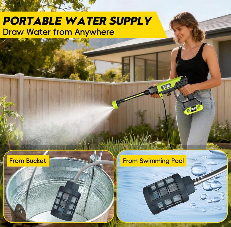 SEESE Cordless Pressure Washer – Portable Bottle Washer for Car, Home & Garden