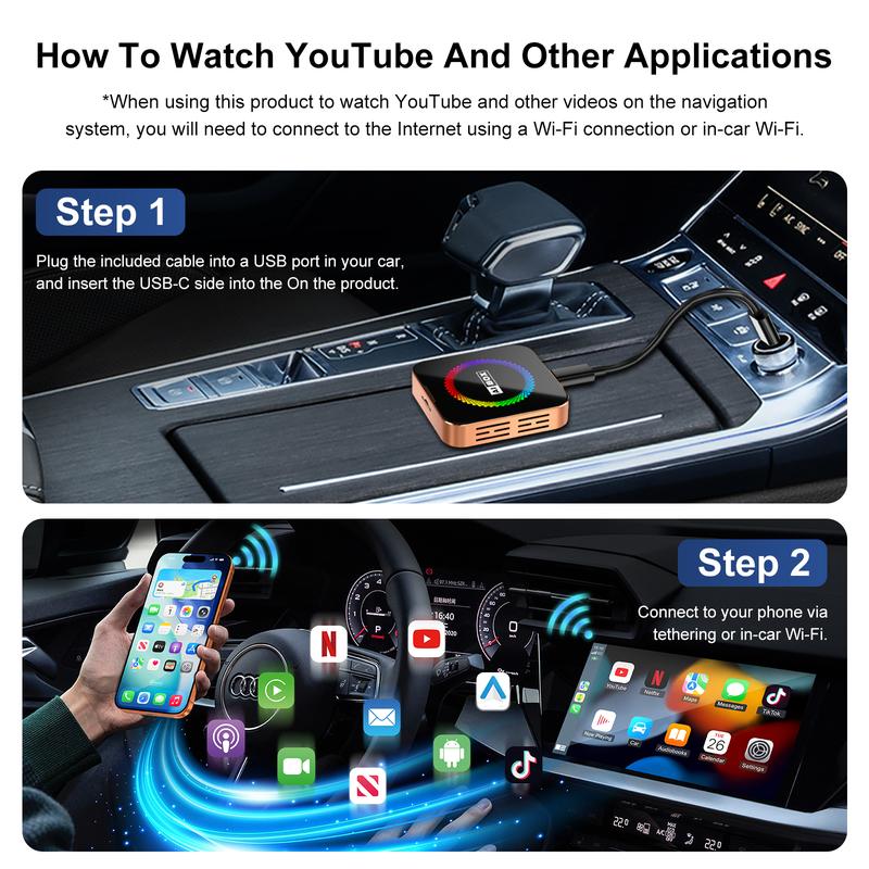 Aimoon Orange AI Cube Pro Max – Wireless CarPlay & Android Auto AI Box